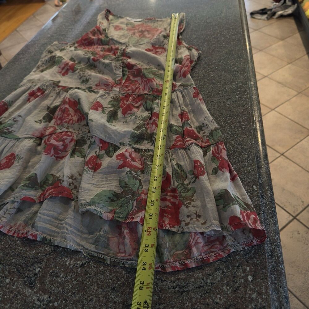 Floral Short Sleeve Viscose Above Knee Dress Made In Italy Pink Size XL’M”actual - Picture 11 of 12